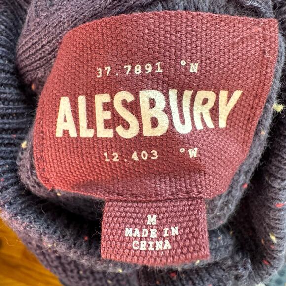 Alesbury Henley Waffle Knit Pullover Odyssey Grey Wool Blend Men's Medium NWT - Picture 7 of 9